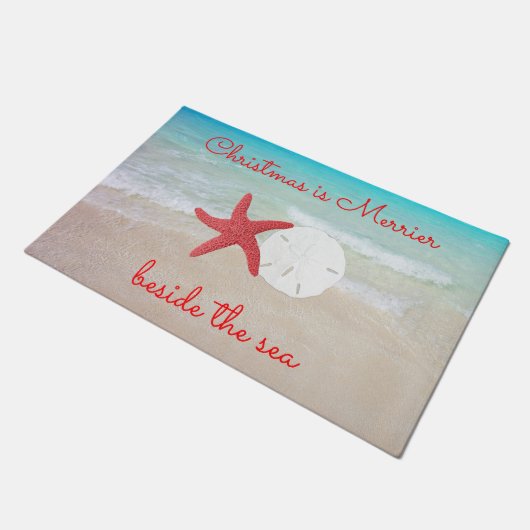 ビーチメリースクリスマスバイザシードアマット ドアマット (アングル)