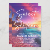 ビーチモダンサンセットスウィート16 招待状 (正面/裏面)