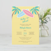 ビーチモダンサーフパームツリーベビーオンボードシャワー 招待状 (スタンド正面)