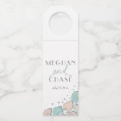 ビーチモダンシーシェルズコーラルアンドティール(緑がかった色) ボトルネックタグ (正面)