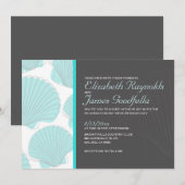 ビーチモダンシーシェル目的地の結婚式招待状 招待状 (正面/裏面)