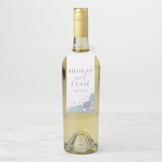 ビーチモダンシーシェル薄紫とダスティーブルー ボトルネックタグ (ボトル)