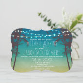 ビーチモダントロピカルパームツリー結婚式招待状 招待状 (スタンド正面)