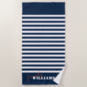 ビーチモダンハウスファミリーモノグラム ビーチタオル (正面)