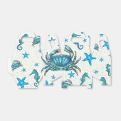 ビーチモダンブルーカニスターフィッシュシーホースパーティー フェイバーボックス (折り畳みなし)