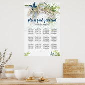 ビーチモダン熱帯表プラン座席表 ポスター (キッチン)