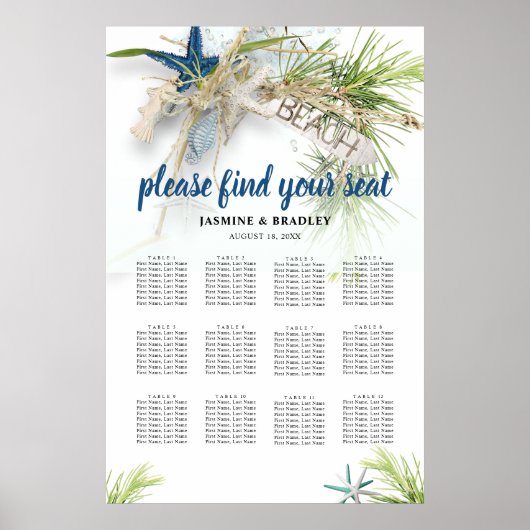 ビーチモダン熱帯表プラン座席表 ポスター (正面)