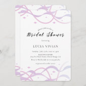 ビーチモダン赤面ピンクブライダルシャワー 招待状 (正面/裏面)