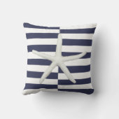 ビーチモダン・スはっきりしたターフィッシストライプのュ海軍とホワイト クッション (裏面)