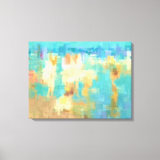 ビーチモダンBlockism抽象芸術アートワーク キャンバスプリント (正面)