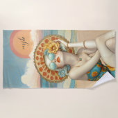 ビーチモノグラムのビベスサマーグラモールガール ビーチタオル (正面)