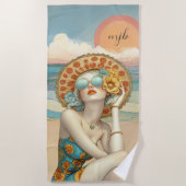 ビーチモノグラムのビベスサマーグラモールガール ビーチタオル (正面)