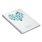 ビーチモノティール（緑がかった色）ウォーターカラーモダンシックエレガント ノートブック (右側)