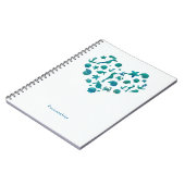 ビーチモノティール（緑がかった色）ウォーターカラーモダンシックエレガント ノートブック (左側)