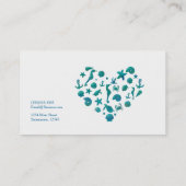 ビーチモノティール（緑がかった色）ウォーターカラーモダンシックエレガント 名刺 (裏面)