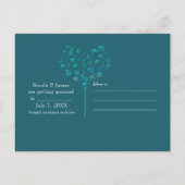 ビーチモノティール（緑がかった色）水モダン色日付を保存 案内ポストカード (裏面)