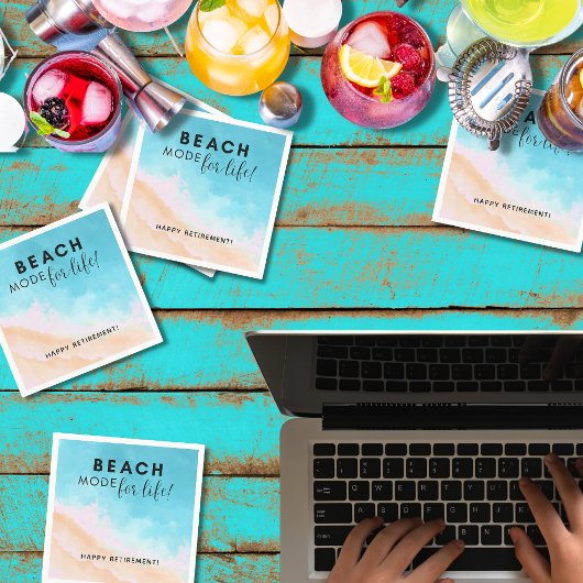 ビーチモード |退職 | Persoanlize It スタンダードカクテルナプキン