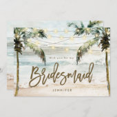 ビーチヤシが私の花嫁プロポーザルのカード サンキューカード (正面/裏面)