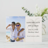 ビーチヤシの写真の結婚式日程お知らせ セーブザデート (スタンド正面)