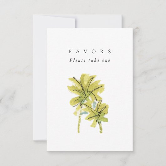 ビーチヤシの木の水の結婚色のテーブルの標識 (正面)