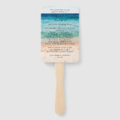 ビーチヤシの木の熱帯結婚式のファン ハンドファン (裏面)