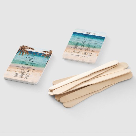 ビーチヤシの木の熱帯結婚式のファン ハンドファン (組立なし)