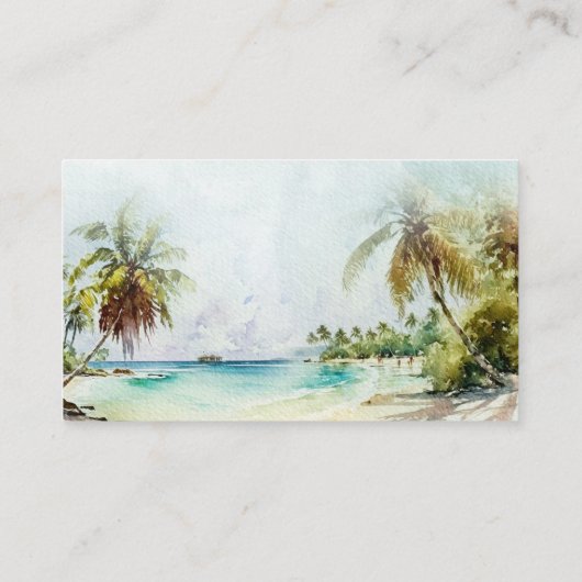 ビーチヤシの木ブライダルシャワーレシピ要求 エンクロージャーカード (裏面)