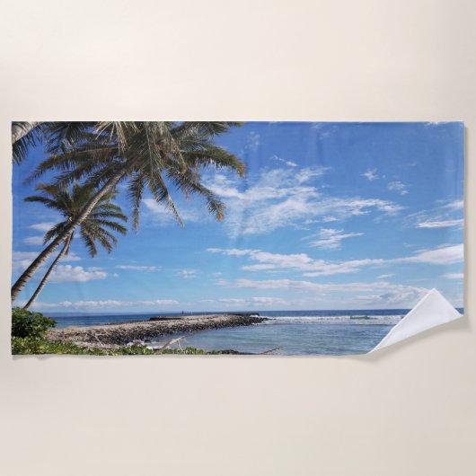 ビーチヤシの木 ビーチタオル (正面)