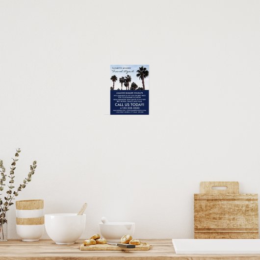 ビーチヤシの木、旅行代理店広告の ポスター (キッチン)