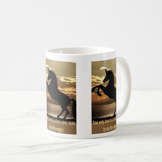 ビーチユニコーンおもしろい コーヒーマグカップ (正面右)