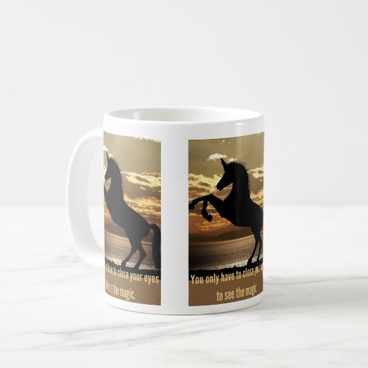 ビーチユニコーンおもしろい コーヒーマグカップ (正面左)
