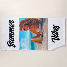 ビーチユニークの絵を描タオルのビーチ