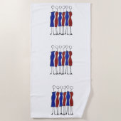 ビーチユニークタオル（手書き） ビーチタオル (正面)