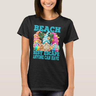 ビーチユニーク付き男女の夏引用文 Tシャツ
