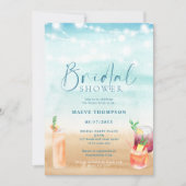 ビーチライツライトカクテルサマーブライダルシャワー 招待状 (正面)