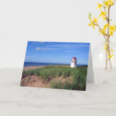 ビーチライトハウスグリーティングカード カード (黄色い花)