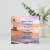 ビーチライトハウスブライダルシャワー招待 招待状 (スタンド正面)