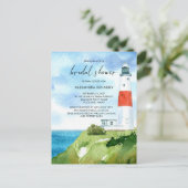 ビーチライトハウス航海のをテーマにしたブライダルシャワー ポストカード (スタンド正面)