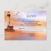 ビーチライトハ結婚ウス囲いRSVP招待状 出欠カード (正面)