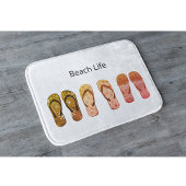 ビーチライフと赤ビーチサンダル バスマット