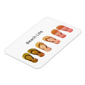 ビーチライフと赤ビーチサンダル マグネット (左側)