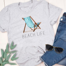 ビーチライフの引用文 海の風景 ビーチ サマー チェア Tシャツ