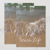 ビーチライフの引用 波 海 砂浜 水 岸辺 シーズンカード (正面/裏面)