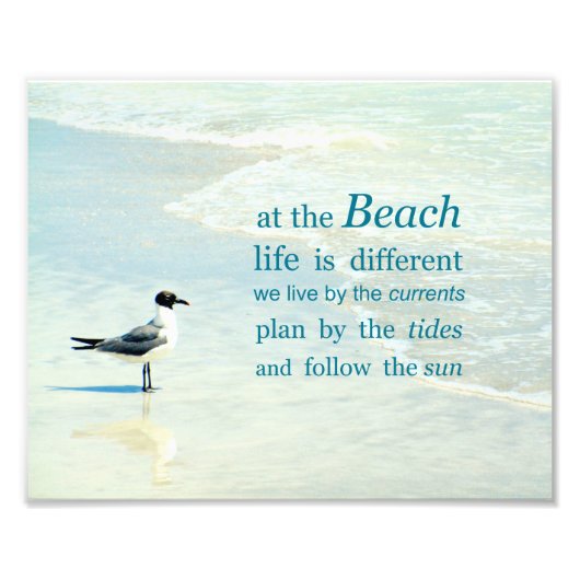 ビーチライフは違う引用文 フォトプリント            (正面)