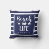 ビーチライフカニヒトスターフィッシュコースタルシ航海のック クッション (裏面)