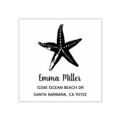 ビーチライフシースターフィッシュウッドプリント差出人住所 ラバースタンプ (インプリント)