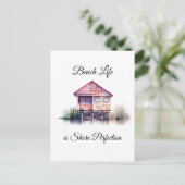 ビーチライフパン |ことわざこんにちはパーソナライズされた ポストカード (スタンド正面)