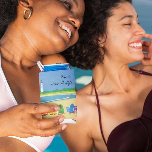 ビーチライフパーソナライズされたクーラーボックス 缶クーラー