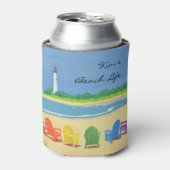 ビーチライフパーソナライズされたクーラーボックス 缶クーラー (缶正面)