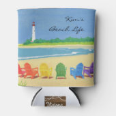 ビーチライフパーソナライズされたクーラーボックス 缶クーラー (正面)